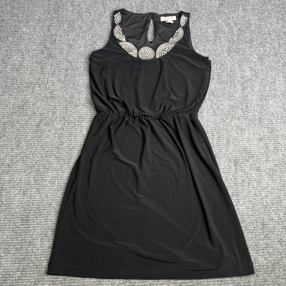 White House Black Market Black Studded Neckline Sleeveless Dress XS